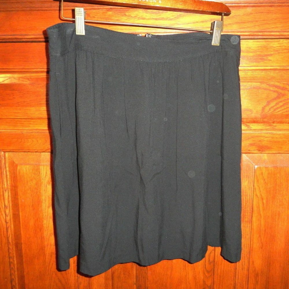 WOMENS GAP BLACK RAYON SHORT FLOWY ZIP BACK SKIRT